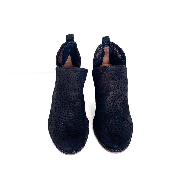 Jeffrey Campbell Rosalee Booties Shoes Size 10 Black Suede Boho Western Chunky - Picture 2 of 10